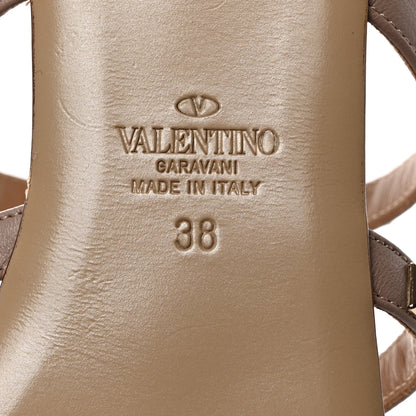 Valentino Garavani Patent Rockstud Flat Cage Mules 38 Poudre 7 of 7