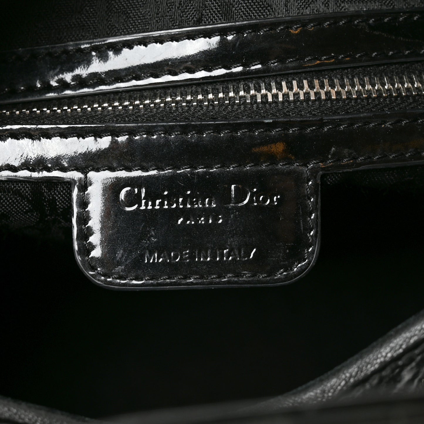Patent Cannage Large Lady Dior Black