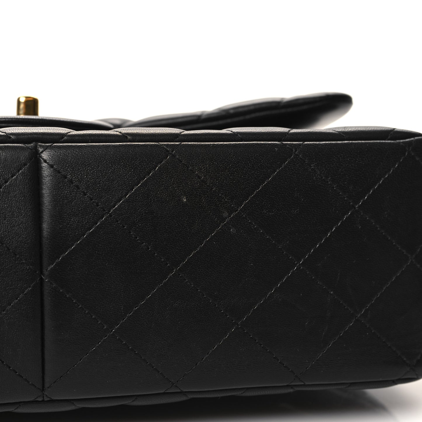 Lambskin Quilted Jumbo Double Flap Black
