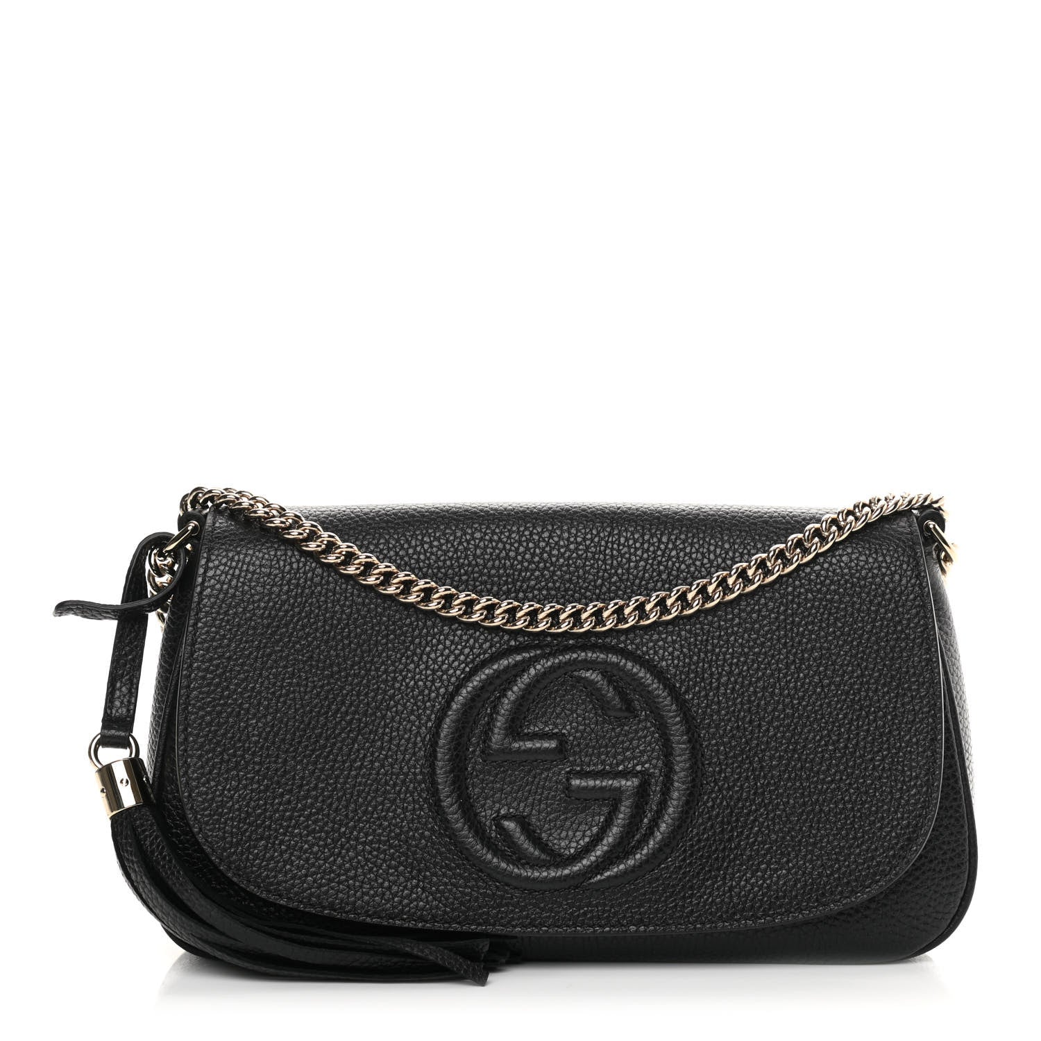Gucci Pebbled Calfskin Medium Soho Flap Crossbody Black 1 of 11