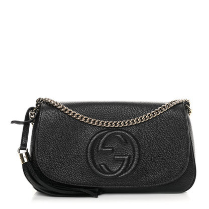 Gucci Pebbled Calfskin Medium Soho Flap Crossbody Black 1 of 11