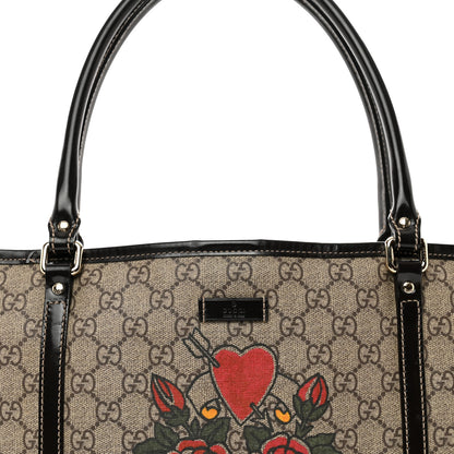 Gucci GG Plus Monogram Tattoo Heart Medium Joy Tote Dark Brown 4 of 12