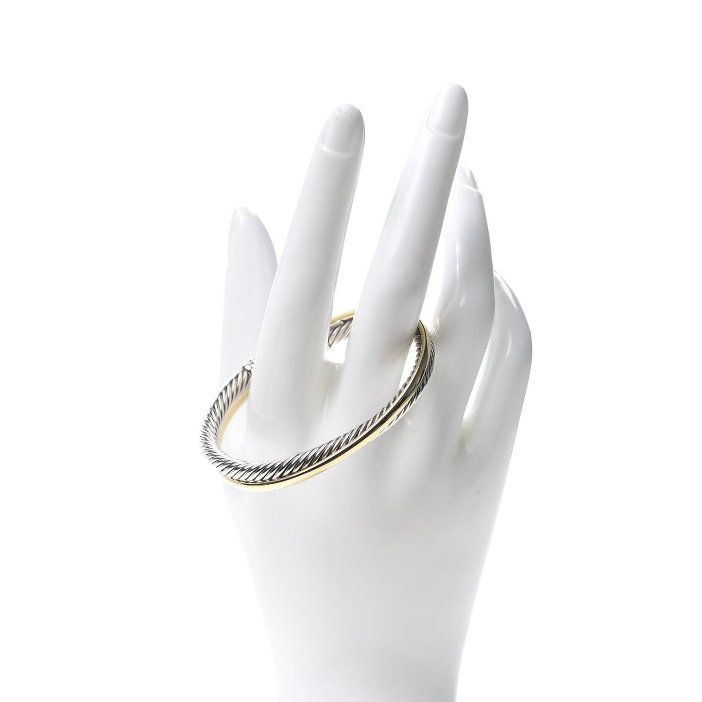 Sterling Silver 18K Yellow Gold 5mm Crossover Cuff Bracelet
