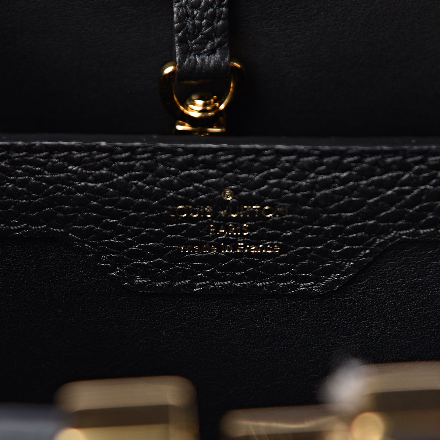Taurillon Studded Capucines PM Black