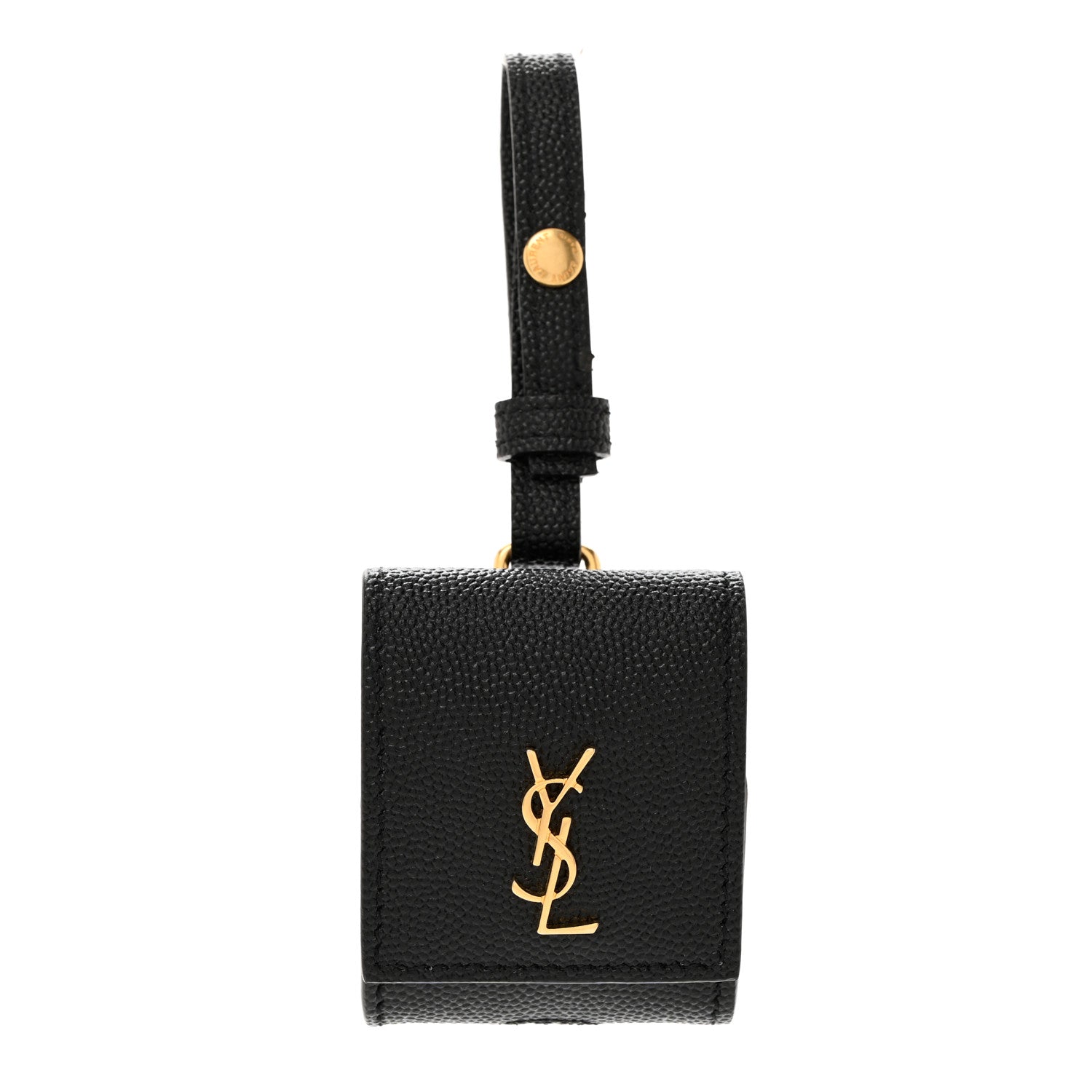Saint Laurent Grain De Poudre Monogram Airpods Case Black 1 of 7
