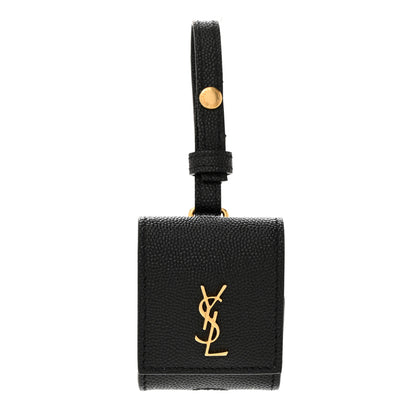 Saint Laurent Grain De Poudre Monogram Airpods Case Black 1 of 7