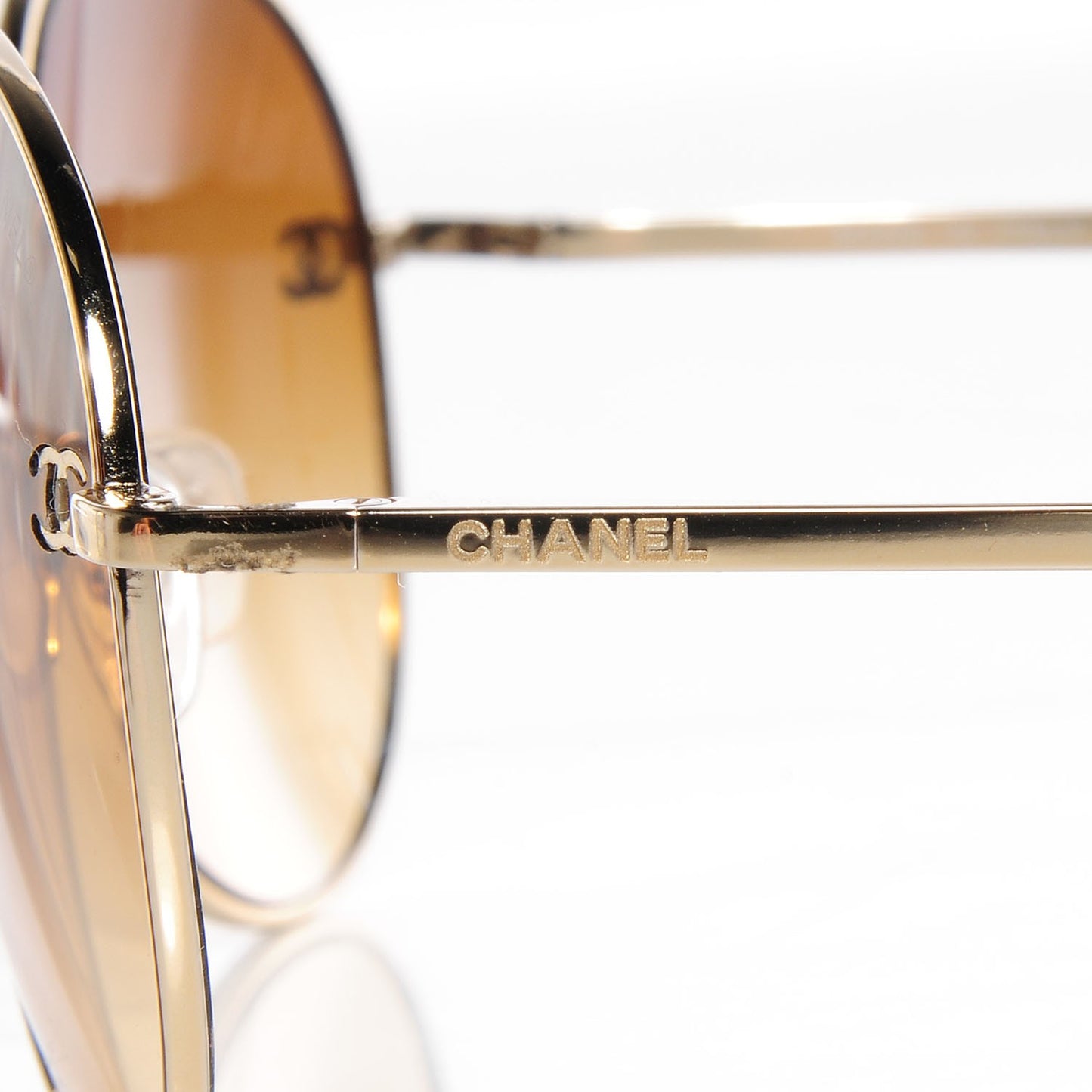 Lambskin CC Aviator Sunglasses 4189-T-Q Gold