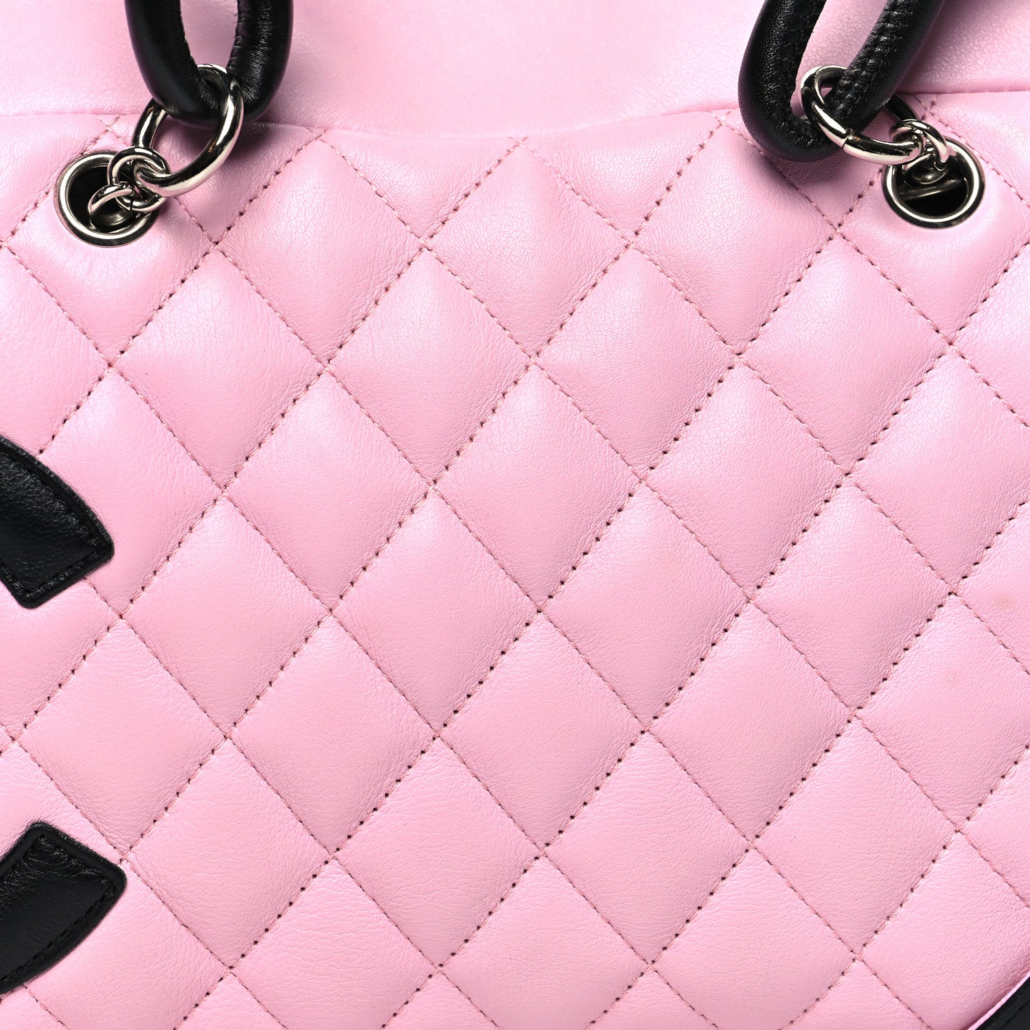 Chanel Calfskin Quilted Large Cambon Bowler Pink Black Pink Black 8 of 15