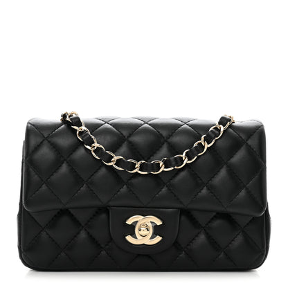 Chanel Lambskin Quilted Mini Rectangular Flap Black 1 of 10