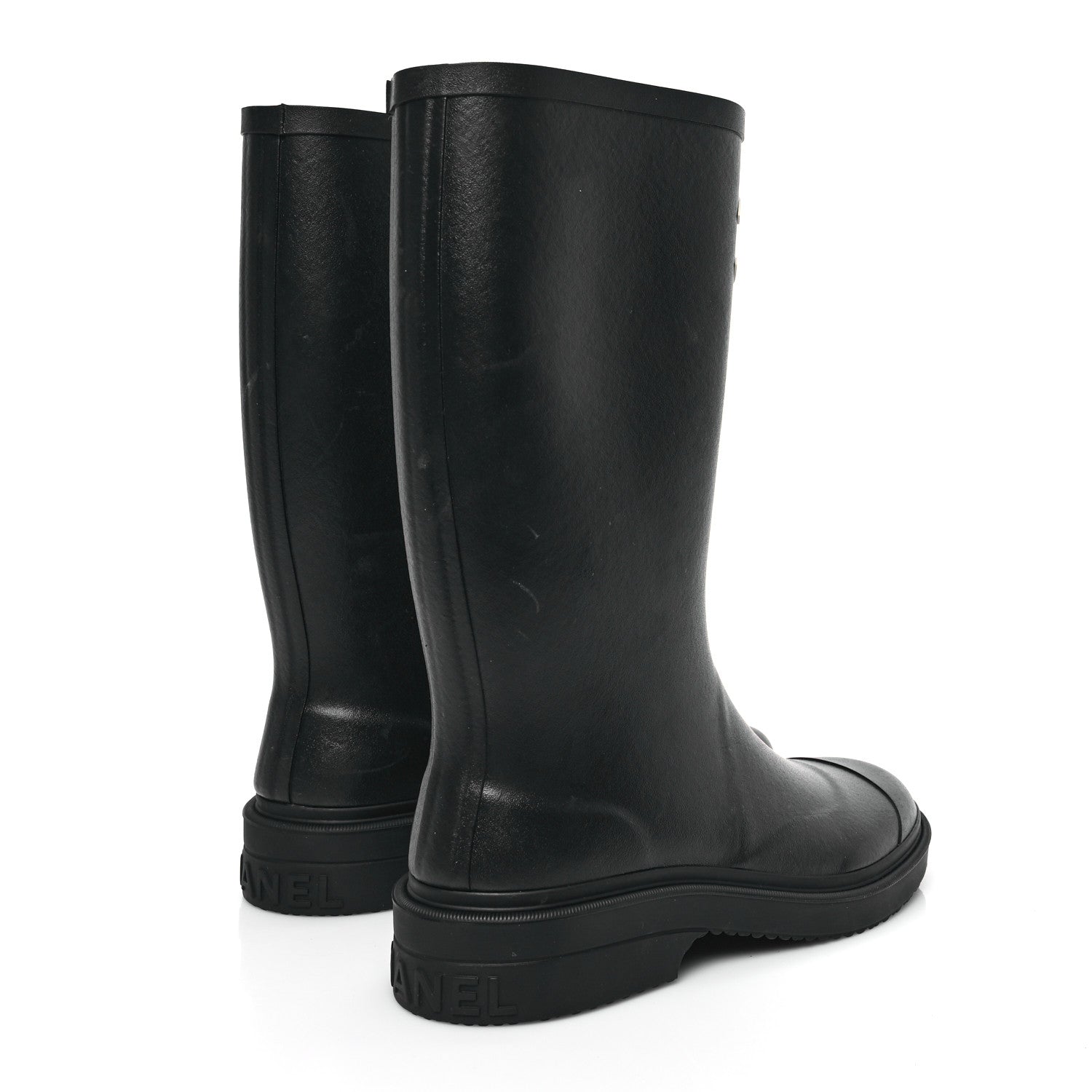 Chanel Caoutchouk CC High Boots 38 Black 4 of 11