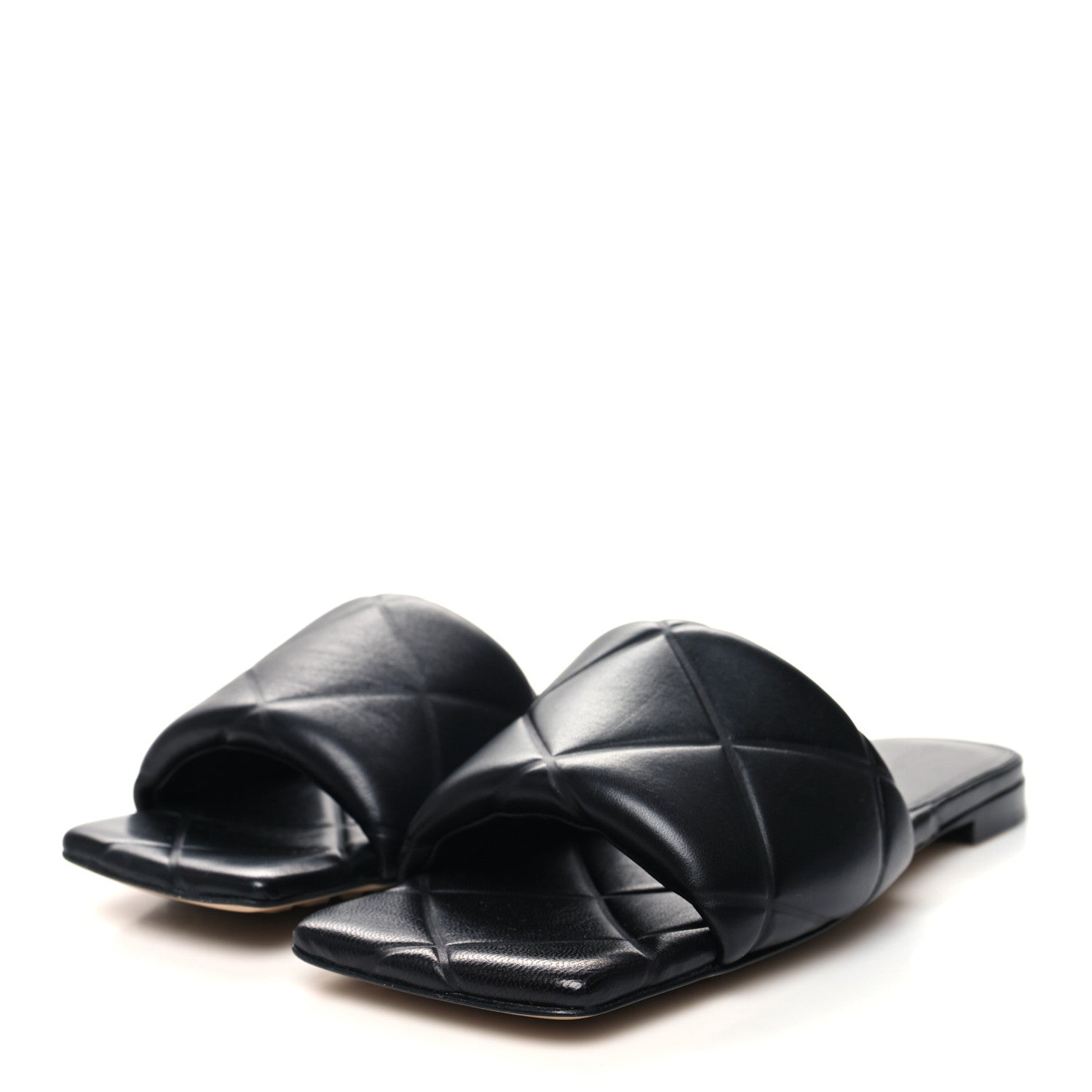 Bottega Veneta Nappa Quilted Rubber Lido Flat Sandals 38.5 Black 3 of 7