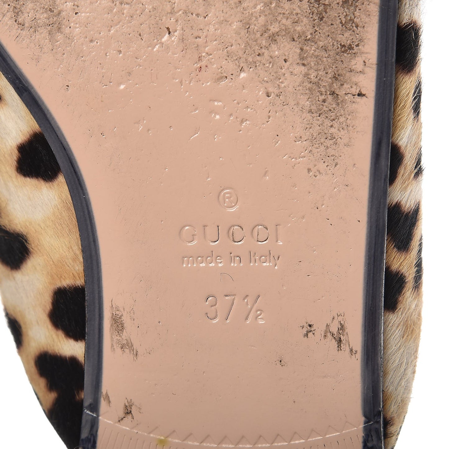 Calf Hair Leopard Print Womens Princetown Slippers 37.5 Naturale Black