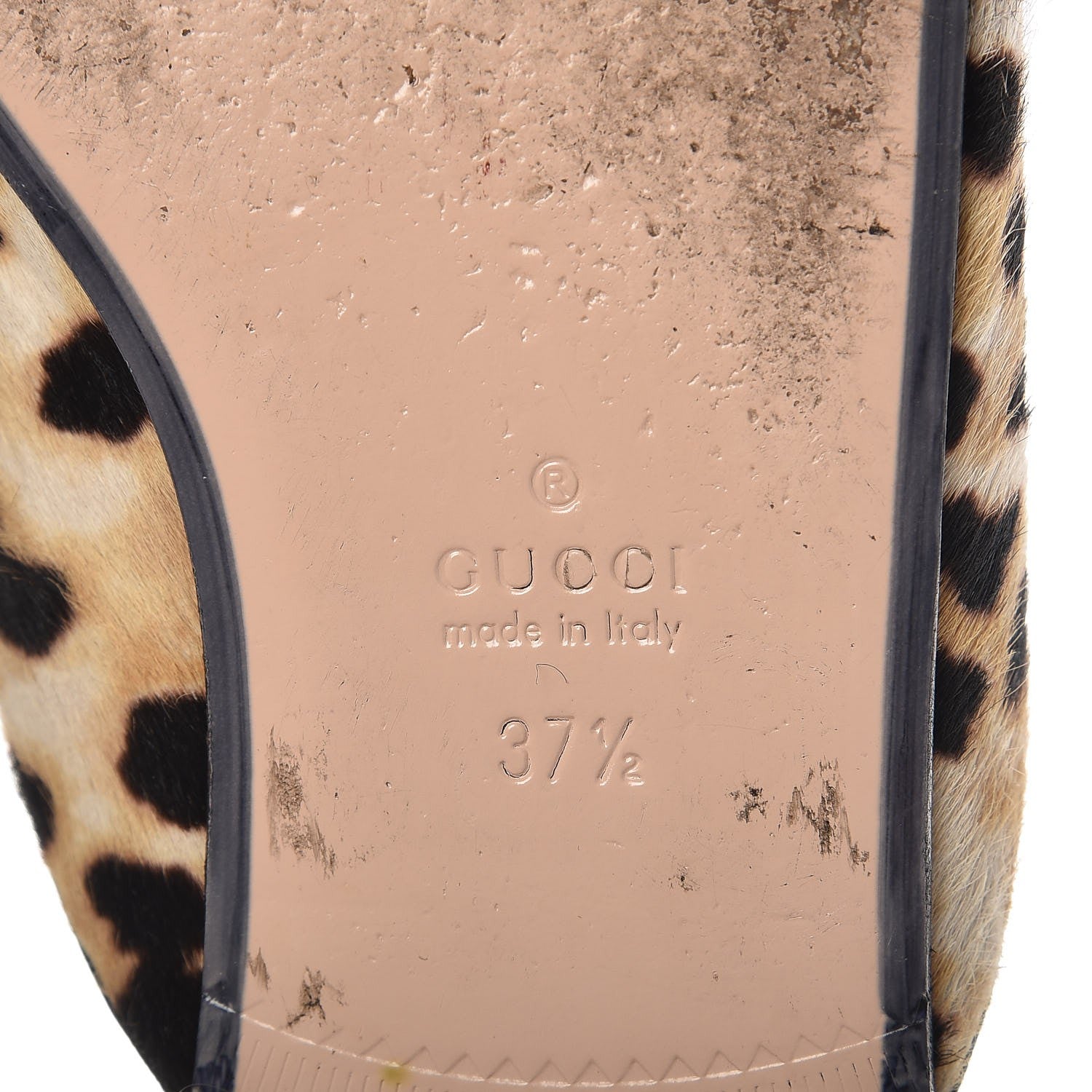 Gucci Calf Hair Leopard Print Womens Princetown Slippers 37.5 Naturale Black 10 of 10
