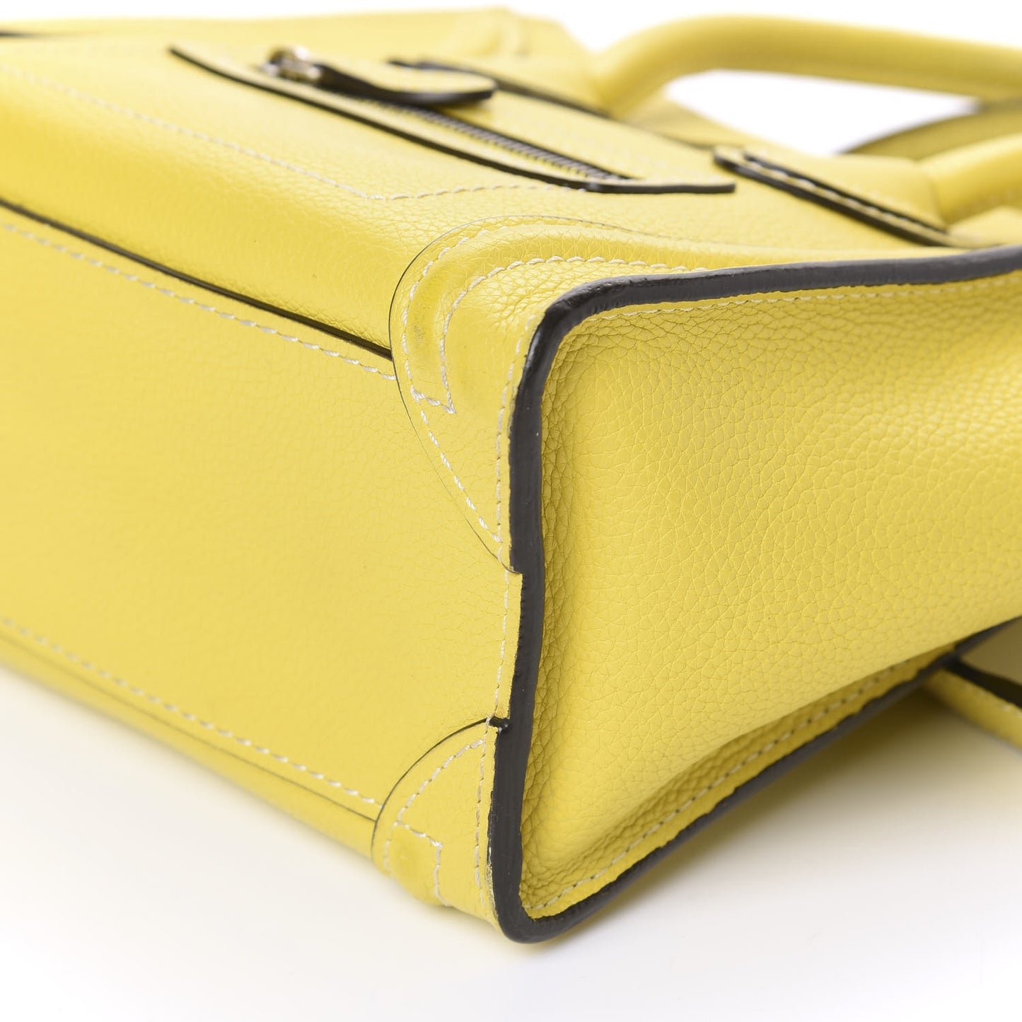 Drummed Calfskin Nano Luggage Citron