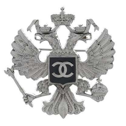 Chanel Metal Paris Moscow Eagle Brooch Silver 1 of 3
