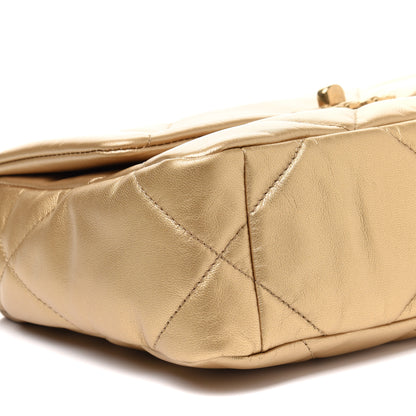 Chanel Metallic Goatskin Quilted Medium Chanel 19 Flap Gold 9 of 12