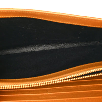 Saint Laurent Grain De Poudre Matelasse Chevron Monogram Chain Wallet Mustard 6 of 9