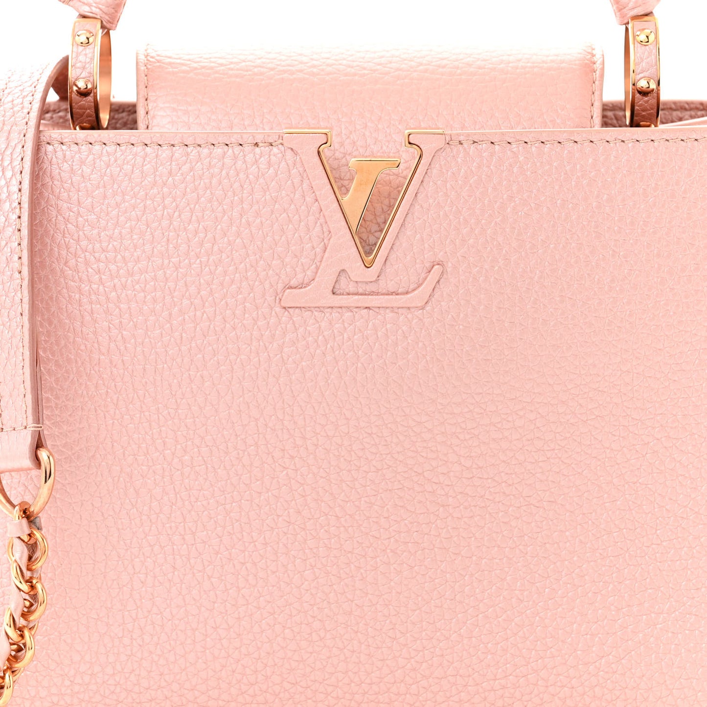 Metallic Taurillon Capucines BB Pearly Pink