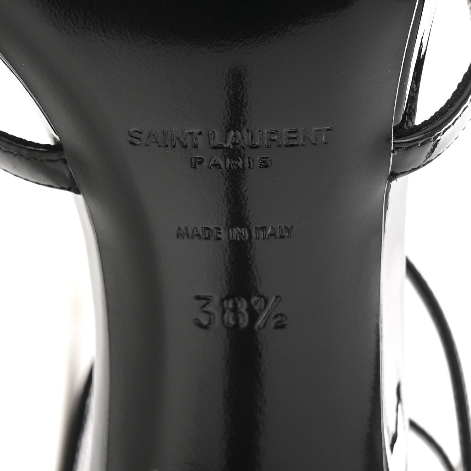 Saint Laurent Patent Cassandra 100 Sandals 38.5 Black 8 of 10