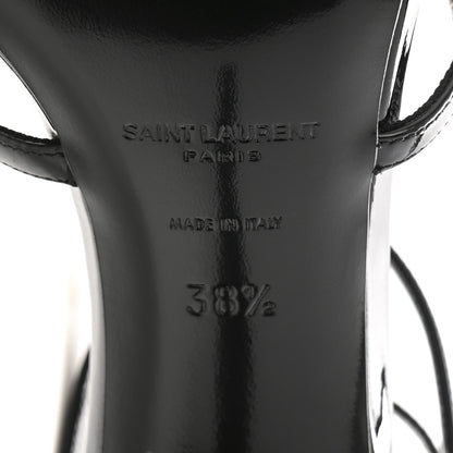 Saint Laurent Patent Cassandra 100 Sandals 38.5 Black 8 of 10