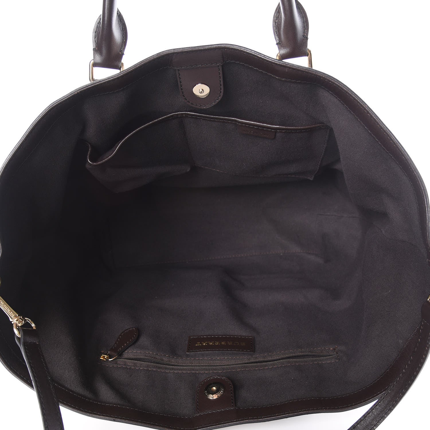 Burberry Haymarket Check Jameson Tote Chocolate 6 of 11