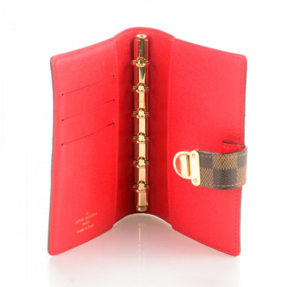 Louis Vuitton Damier Ebene Koala Small Ring Agenda Cover Red 5 of 7
