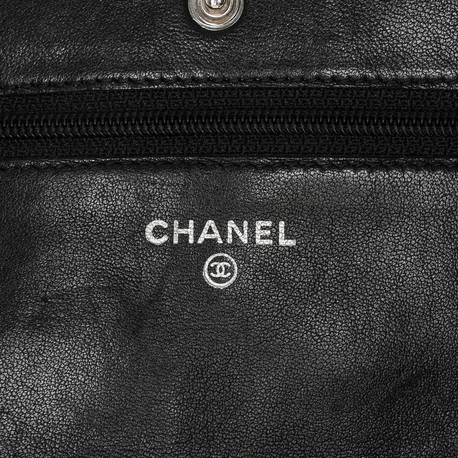 Chanel Lambskin Quilted Wallet On Chain WOC Black 6 of 8