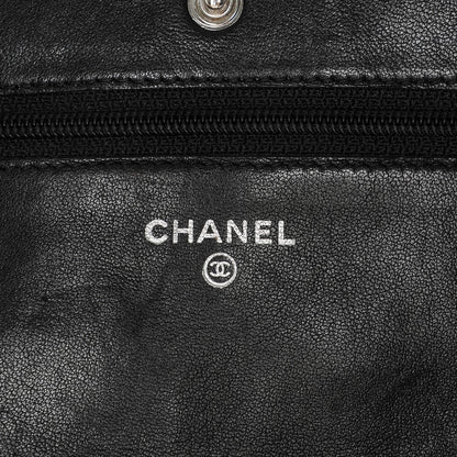 Chanel Lambskin Quilted Wallet On Chain WOC Black 6 of 8