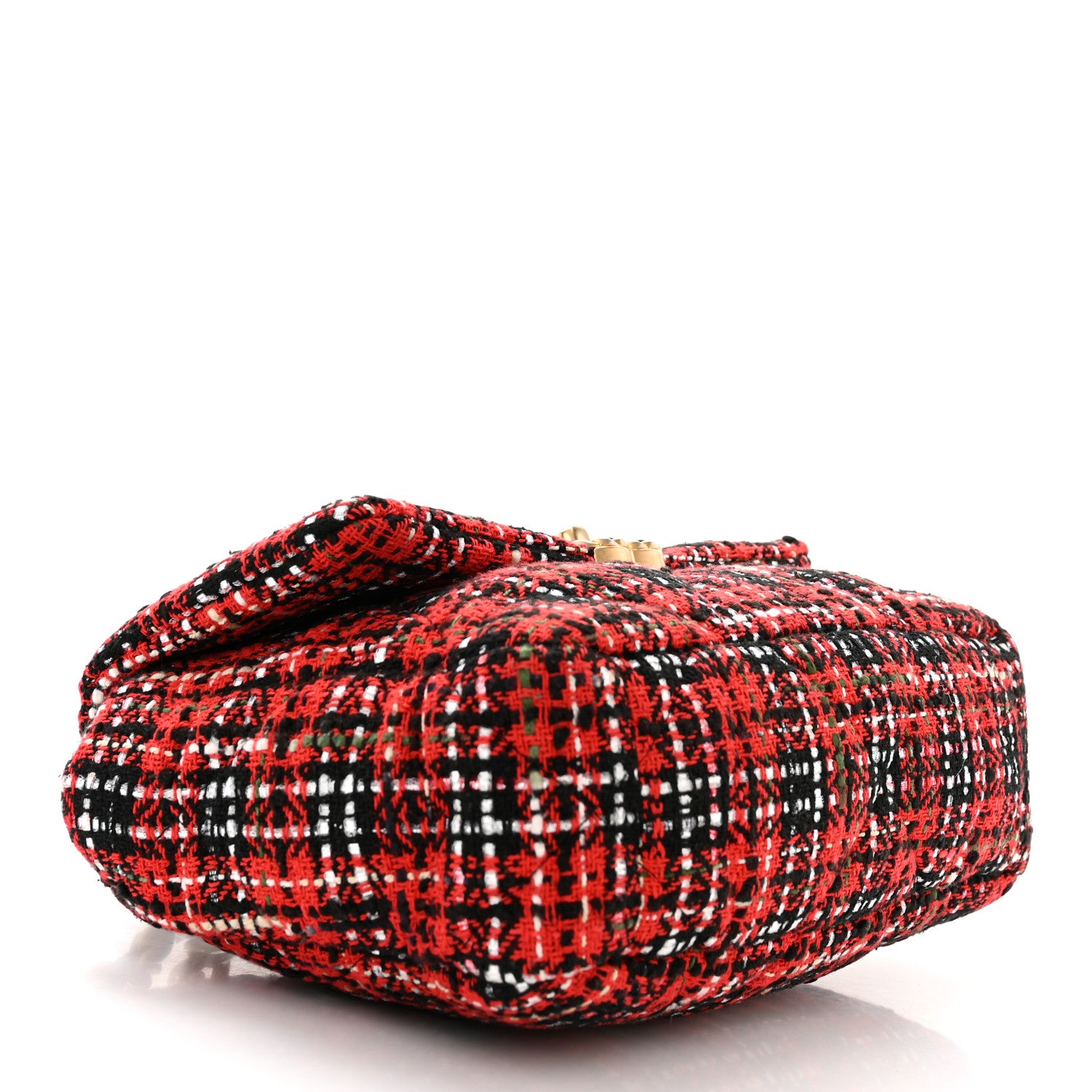 Chanel Tweed Quilted Medium Chanel 19 Flap Red Black 4 of 11