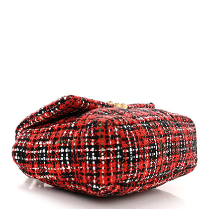Chanel Tweed Quilted Medium Chanel 19 Flap Red Black 4 of 11