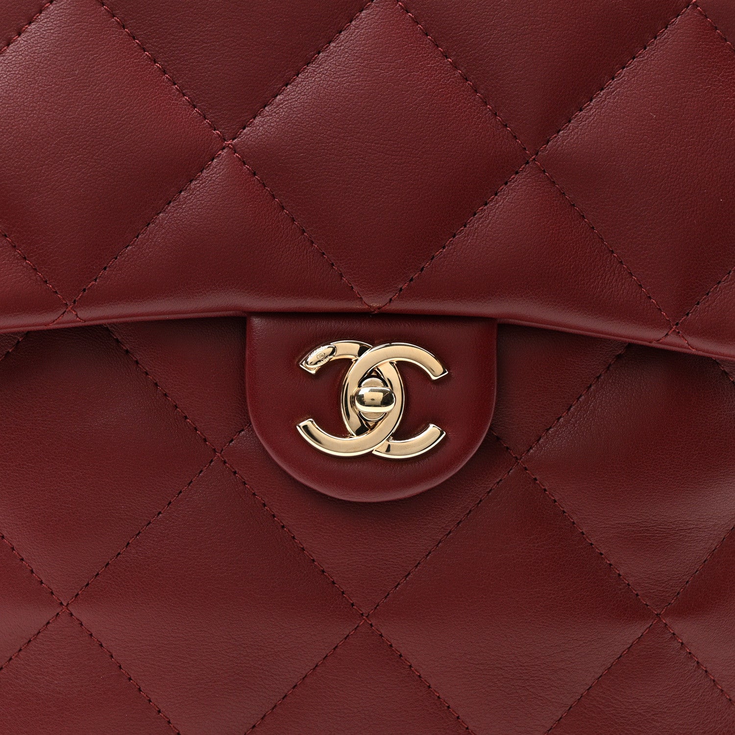 Chanel Lambskin Quilted Chain Backpack Burgundy 8 of 10