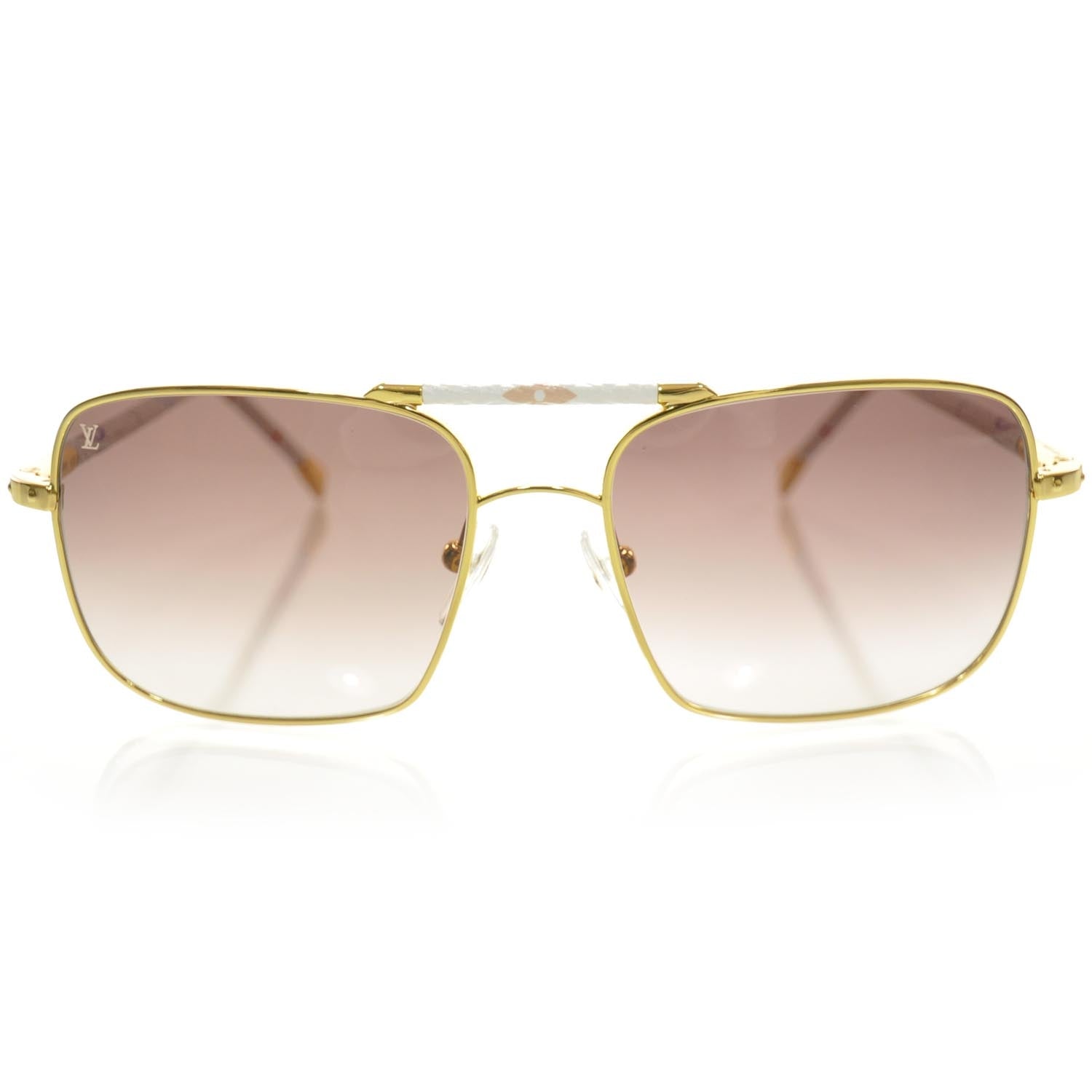 Louis Vuitton Monogram Multicolor Conspiration Pilote Aviator Sunglasses Gold 13 of 18