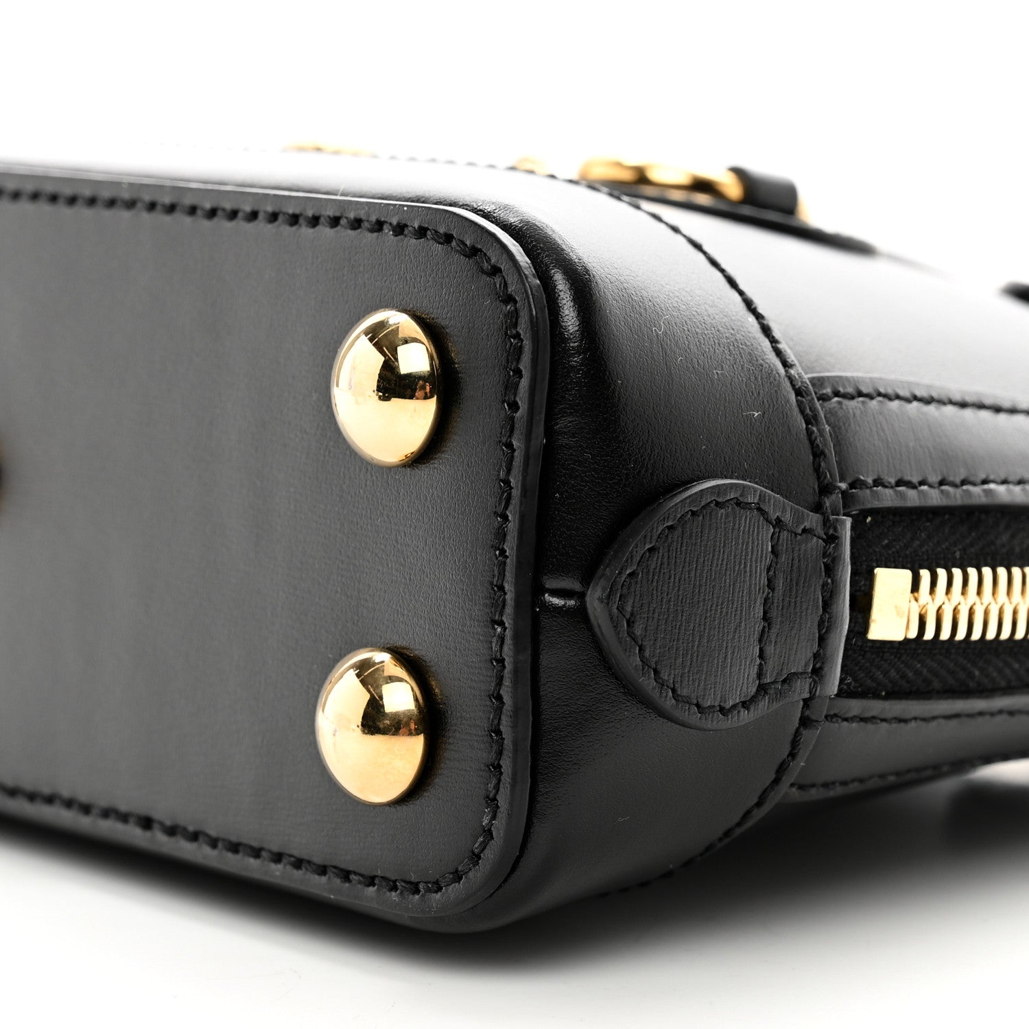 Gucci Boarded Plutone Calfskin Mini Horsebit 1955 Top Handle Bag Black 9 of 9