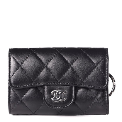 Chanel Lambskin Quilted 4 Key Holder Black 1 of 9