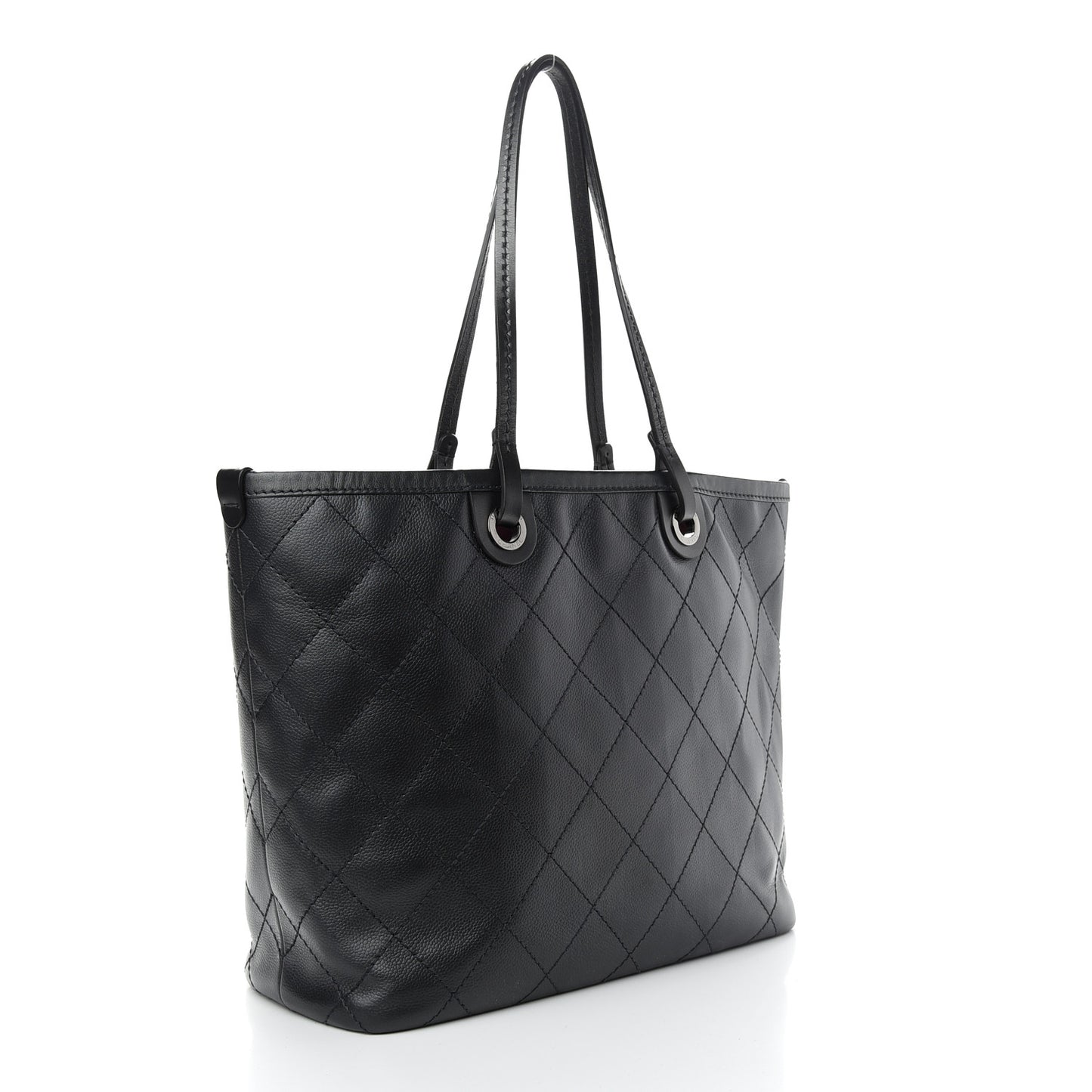 Grained Calfskin Shopping Fever Tote Black