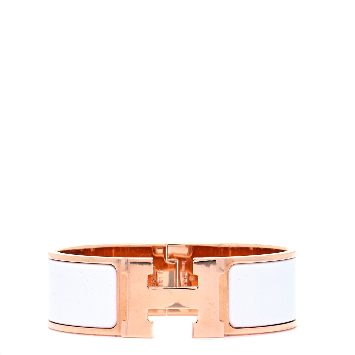 Enamel Wide Clic Clac H Bracelet GM White