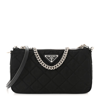 Prada Nylon Tessuto Impuntu Quilted Crossbody Bag Black 1 of 10