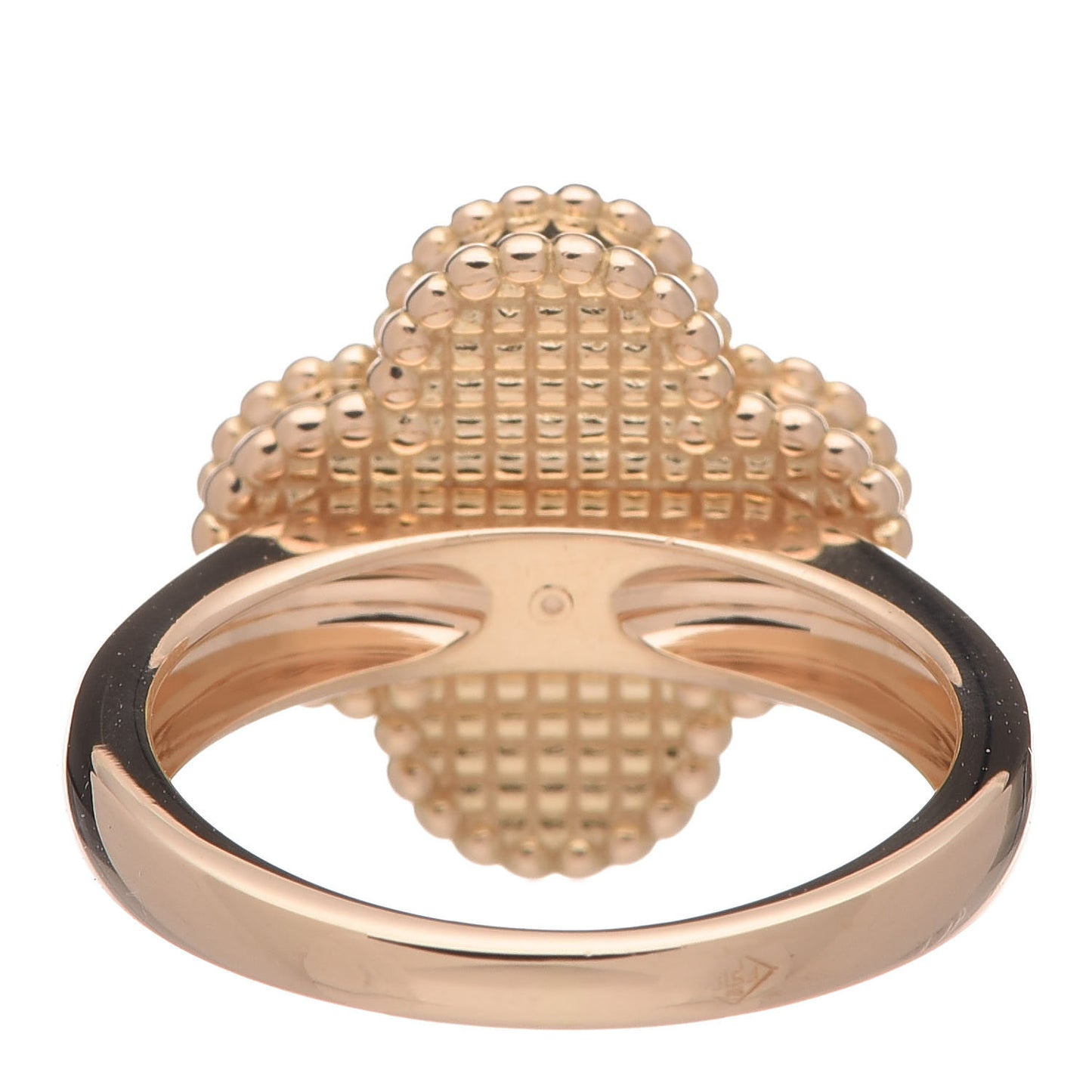 18K Yellow Gold Diamond Tiger's Eye Vintage Alhambra Ring 49 4.75