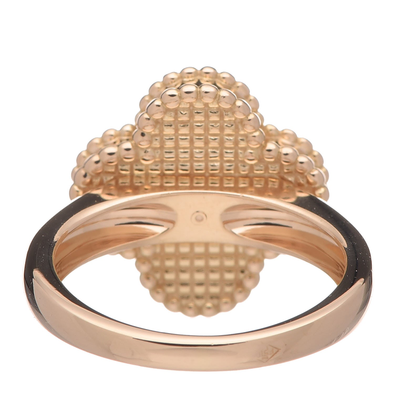 Van Cleef & Arpels 18K Yellow Gold Diamond Tiger's Eye Vintage Alhambra Ring 49 4.75 4 of 6