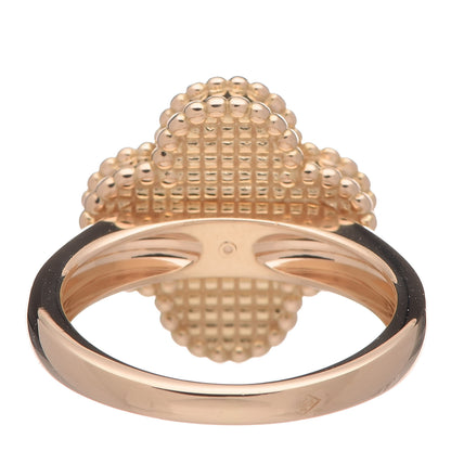 Van Cleef & Arpels 18K Yellow Gold Diamond Tiger's Eye Vintage Alhambra Ring 49 4.75 4 of 6