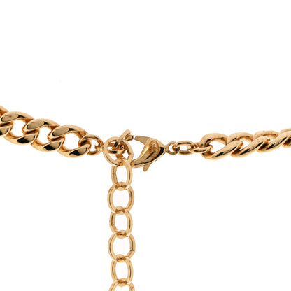 Chanel Metal Enamel Quilted CC Chain Necklace Pendant Gold Pink 6 of 7