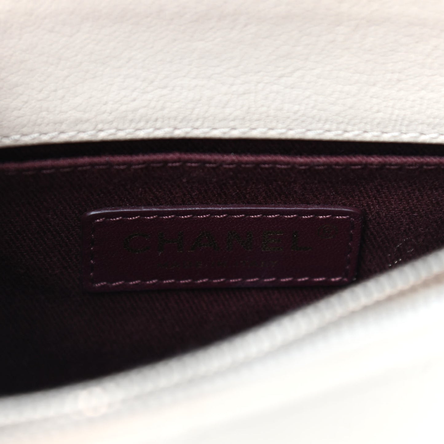 Shiny Calfskin Goatskin Quilted Small Coco Curve Messenger Flap White
