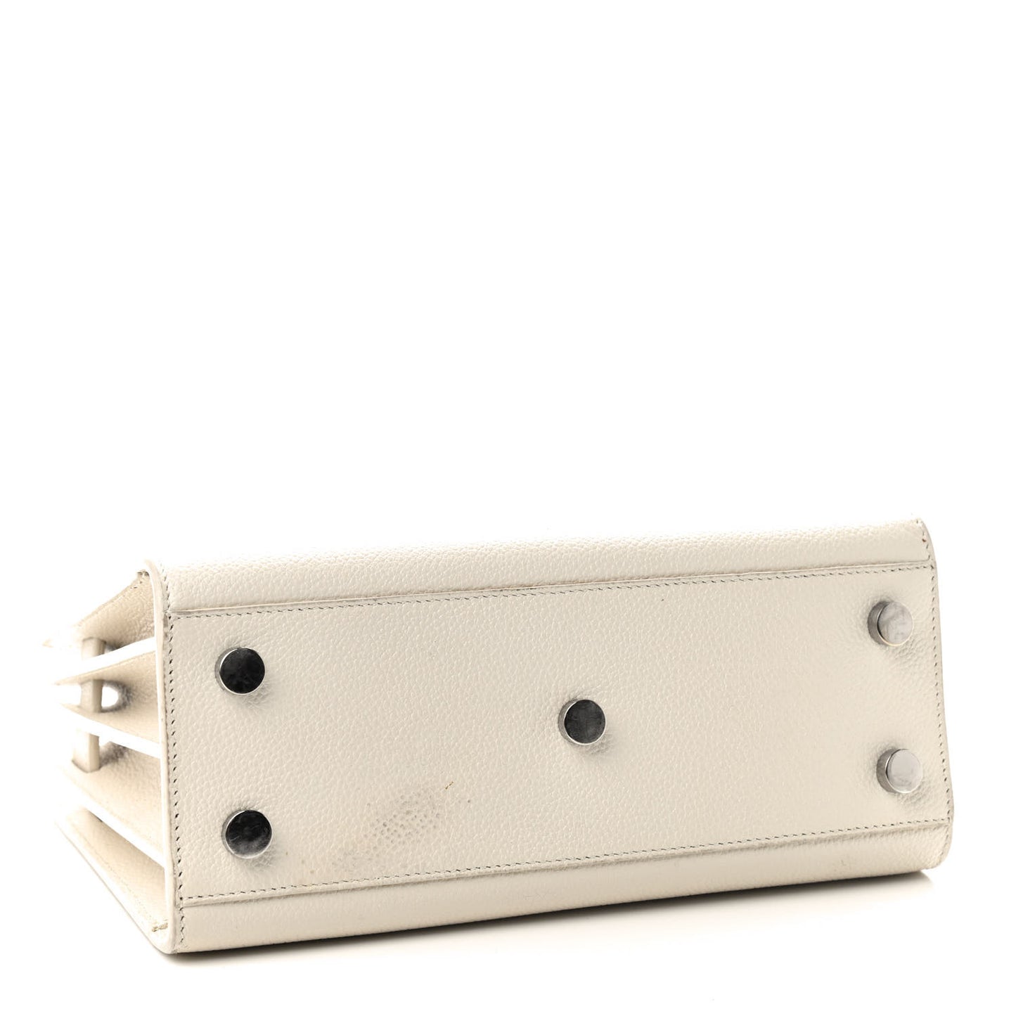 Grained Calfskin Nano Sac de Jour Dove White