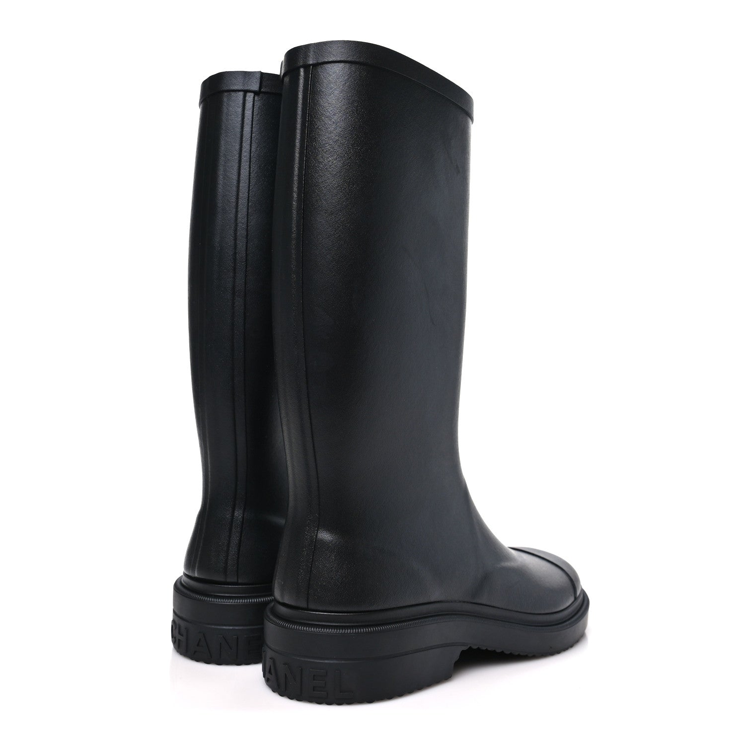 Chanel Caoutchouk CC High Boots 37 Black 5 of 10