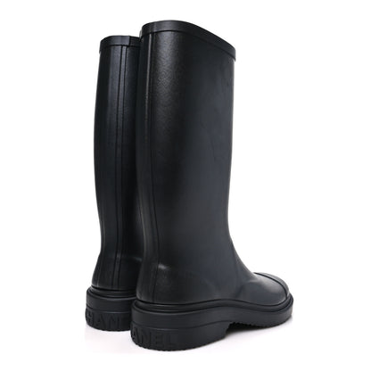 Chanel Caoutchouk CC High Boots 37 Black 5 of 10