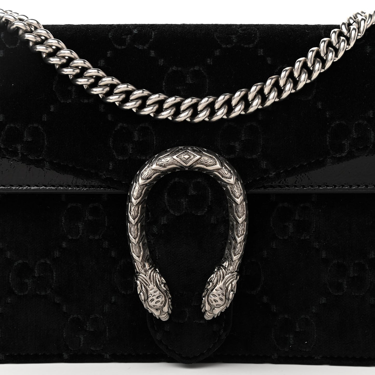 Velvet GG Monogram Small Dionysus Shoulder Bag Black