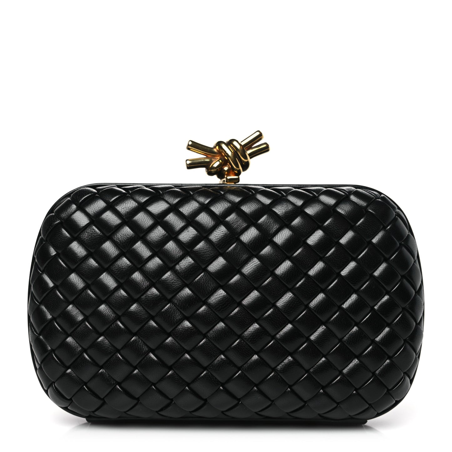 Nappa Intrecciato Knot Clutch Black