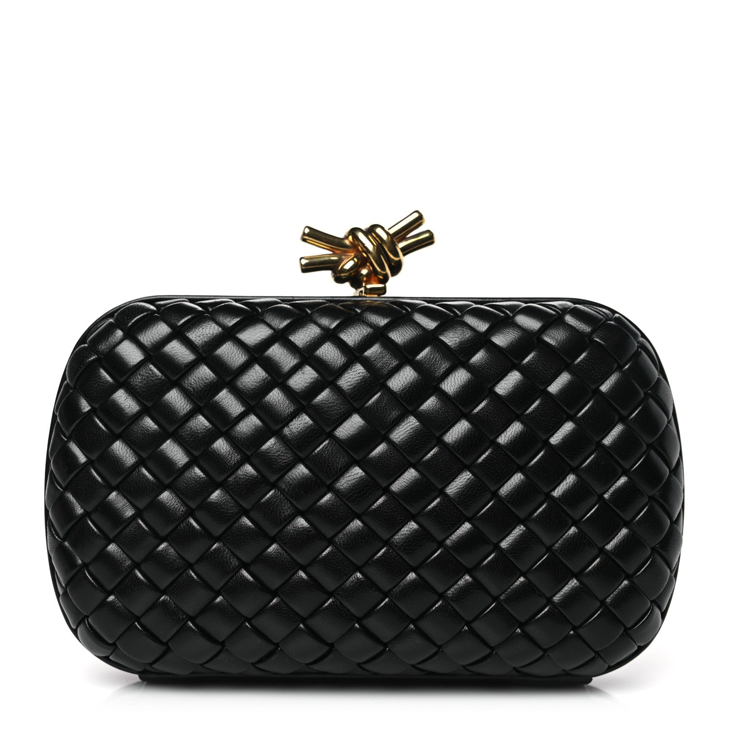 Bottega Veneta Nappa Intrecciato Knot Clutch Black 1 of 8
