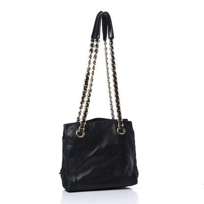 Prada Nappa Tessuto Nylon Chain Tote Navy 2 of 4