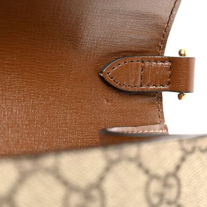 Gucci GG Supreme Monogram Azalea Calfskin Web Small Horsebit 1955 Crossbody Bag Beige Ebony Brown Sugar 11 of 11